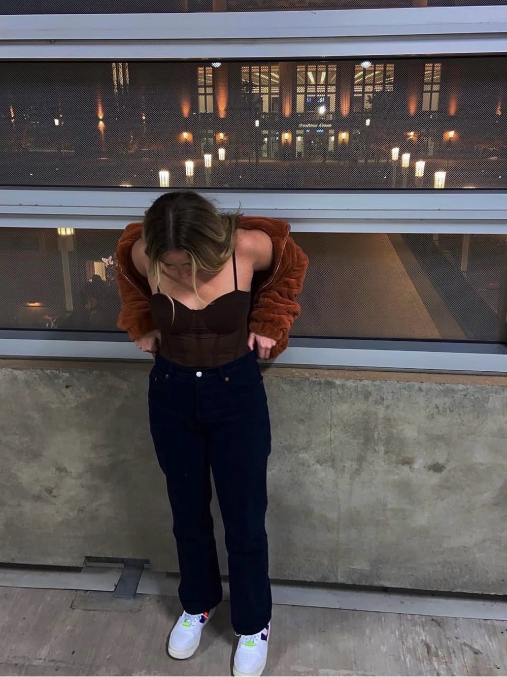 Brown corset bodysuit